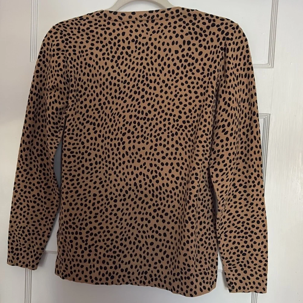 J. Crew Tan and Black Crewneck Sweater. Size M. Cotton.